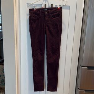 Paige Burgundy Skinny Jeans